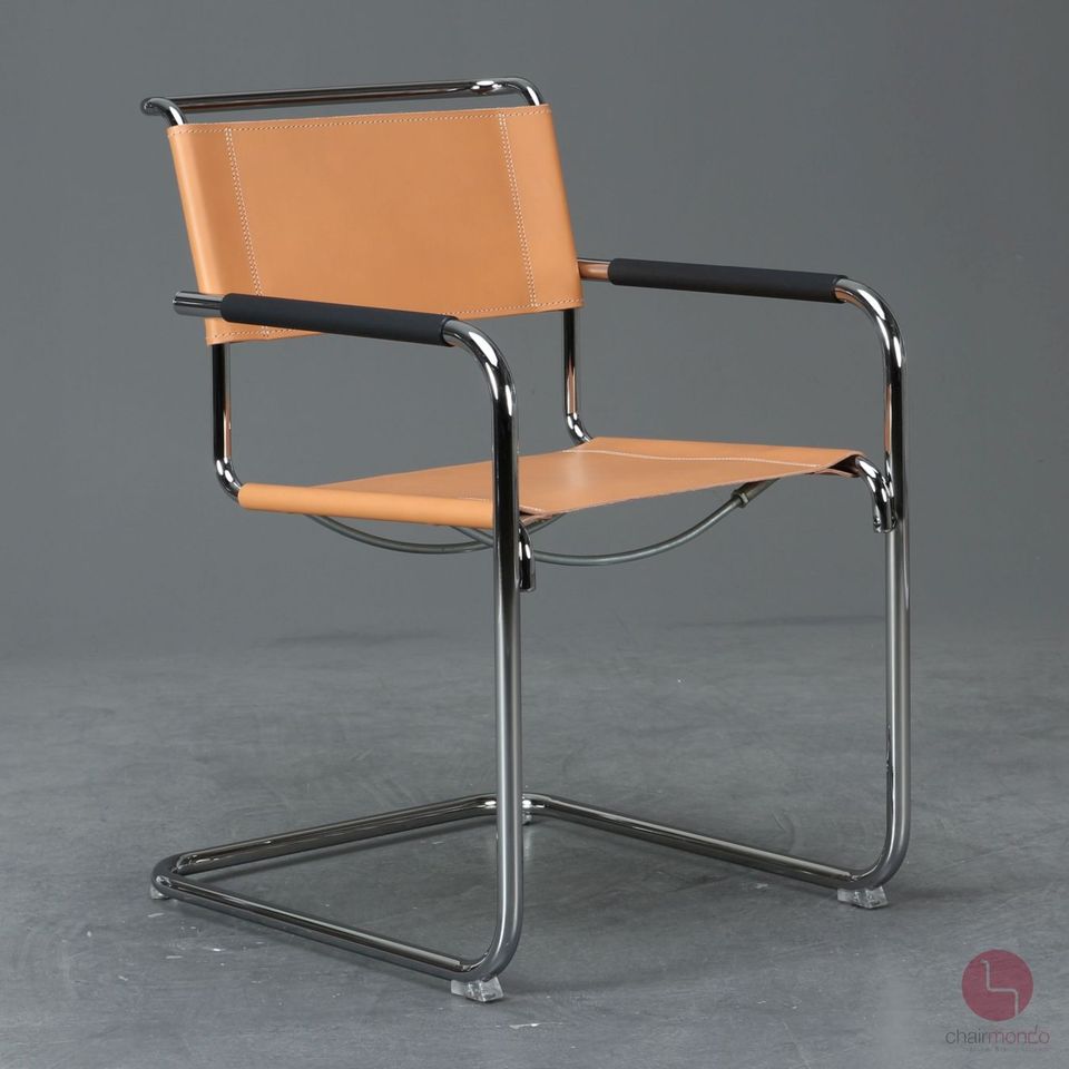 Thonet S34 Freischwinger Bauhaus Stuhl Leder Natur Beige 1 von 2 in Würzburg