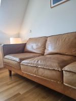 Vintage Sofa Couch Leder matt hellbraun 3 Sitzer München - Sendling Vorschau
