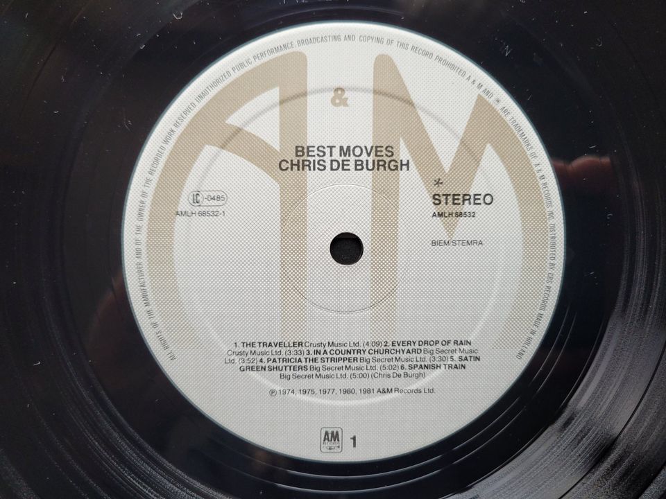 CHRIS DE BURGH - BEST MOVES - BEST OF Vinyl LP Album Schallplatte in Edewecht