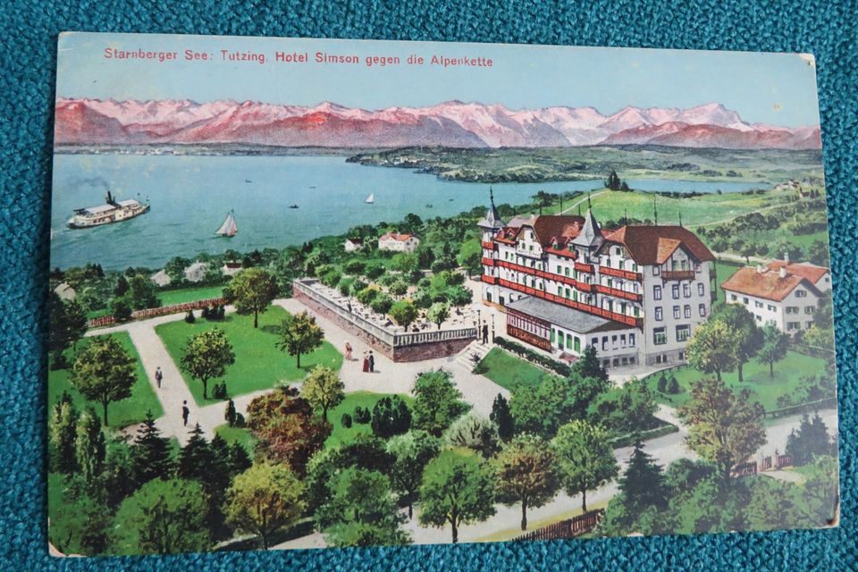 Alte Ansichtskarte Tutzing Starnberger See Hotel Simson in Eging am See