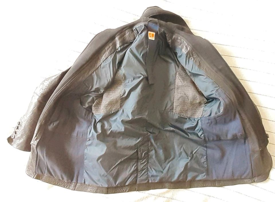 Schwarz-braune Lederjacke für Herren Gr. 48 von BOSS ORANGE in Köln