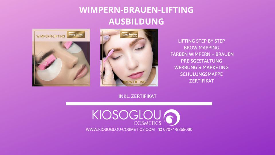 Wimpern+Augenbrauen Lifting Schulung Ausbildung Tübingen in Tübingen