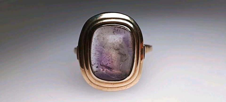 Antiker großer 585 Gold 14 k Amethyst Ring Art Déco 65 in Reinstorf