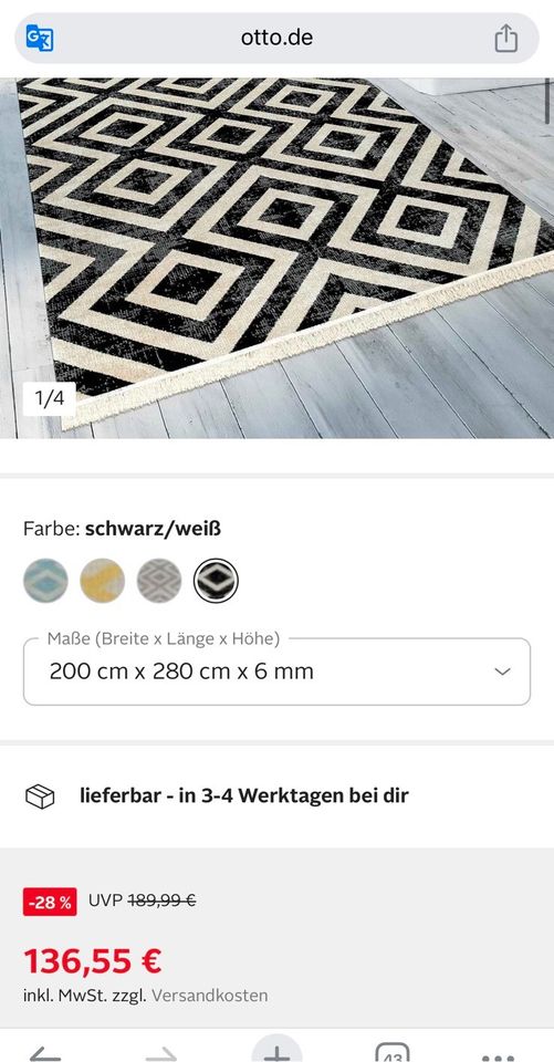 genutzter großer x Baden-Württemberg Blumberg | ist eBay poco jetzt - Teppich 280 200 in Kleinanzeigen Tierhaushalt Kleinanzeigen