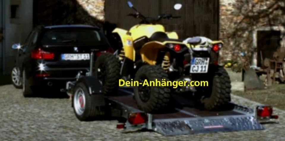 WOM XT Absenkbare Motorrad Anhänger Plattform 251x153cm 1500KG in Leopoldshöhe