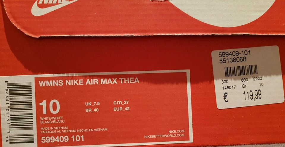 Nike Air Max Thea Weiß 42 *NEUw* in Wiesbaden