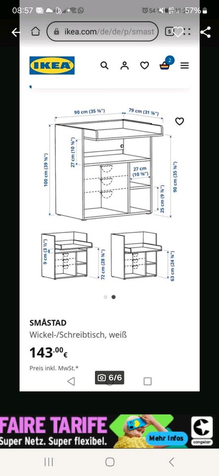 Ikea Kinderschreibtisch Wickelkommode in Monheim am Rhein