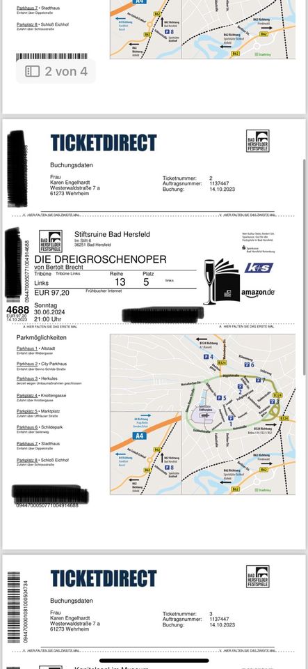 2 Tickets Dreigroschenoper Bad Hersfelder Festspiele 30.06.24 in Wehrheim