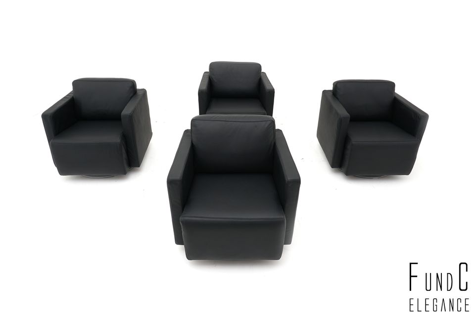 Walter Knoll Nelson 605 Sessel 4 Stück drehbar Leder schwarz in Unna