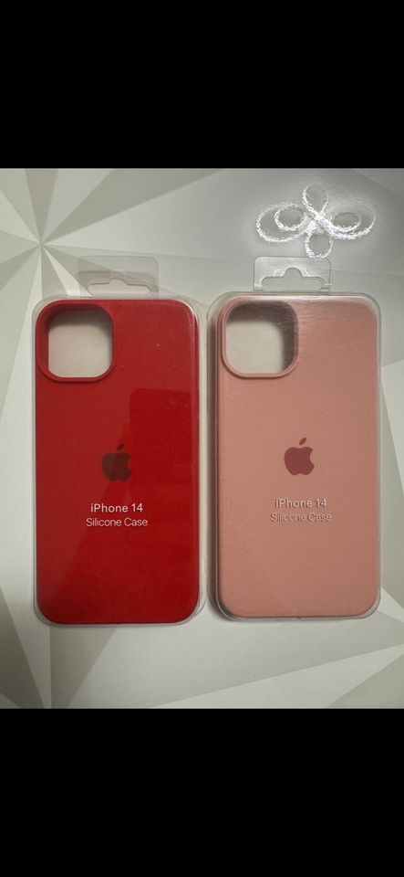 iPhone 14/Pro/Max Silicon Case Hülle mit Apple Logo Rosa in Castrop-Rauxel