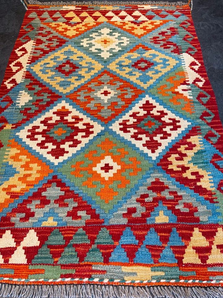 Afghan Kelim 117x77 Kilim Wolle Teppich handgwebt carpet rug rot in Berlin