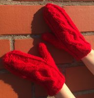 Zopfmuster-Handschuhe, Merino-Wolle, handgestrickt, hygge Niedersachsen - Seelze Vorschau