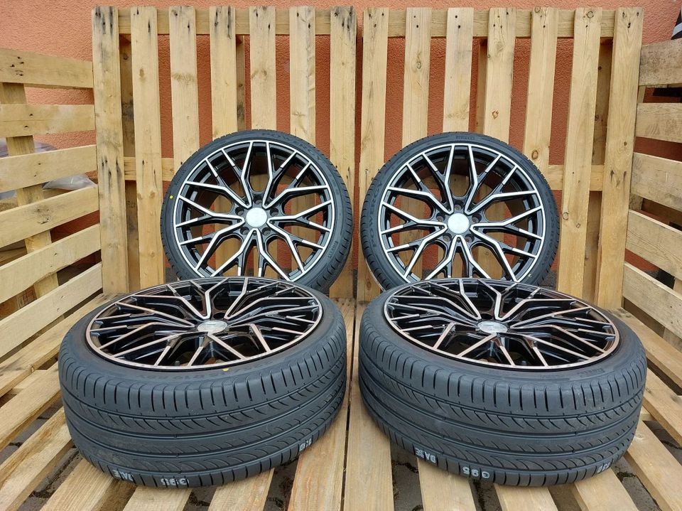 ⭐19 Zoll VW Sommerreifen Sommerräder 225/35 R19 Wheelworld WH37 Kompletträder Felgen mit Reifen schwarz poliert Golf Van III Variant 1H5 Golf VIII CD1 in Schmalkalden