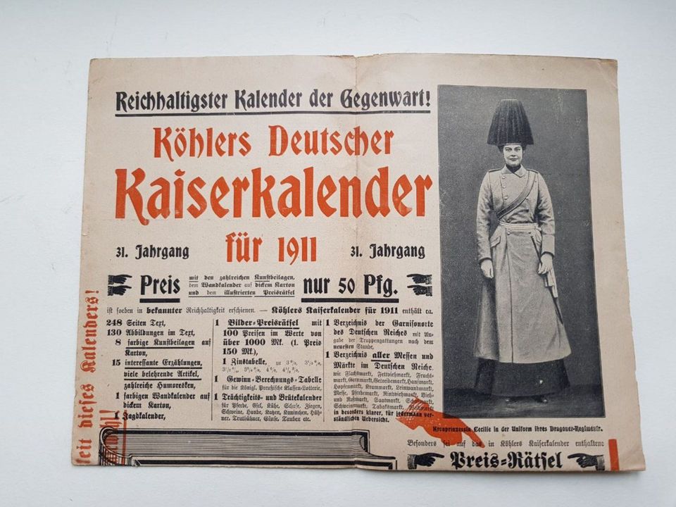 Deutscher Kaiserkalender 1911 bei Köhler Westfalen Prospect in Leonberg