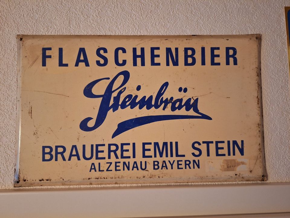 Steinbräu Alzenau Emailschild Brauerei Schild Blechschild Stein in Alzenau