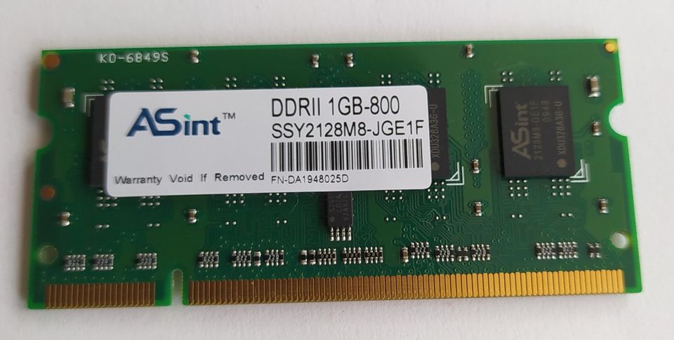 1 GB DDR2 PC 800 SO Dimm Speicher RAM für ältere Notebooks in Duisburg