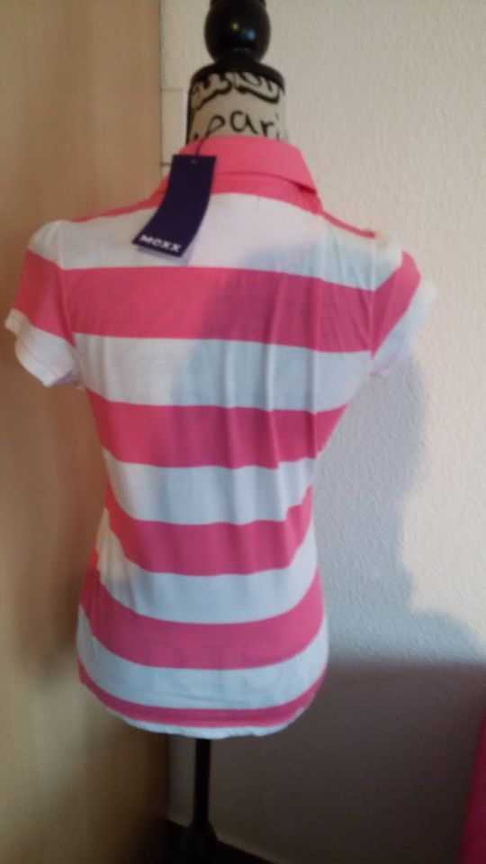 Mexx Damen Polo T-Shirt rosa weiß neu mit Etikett Größe M in Heinsberg