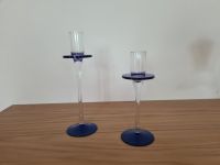 2 Glas-Kerzenhalter blau Höhe 23 und 19 cm Nordrhein-Westfalen - Meinerzhagen Vorschau