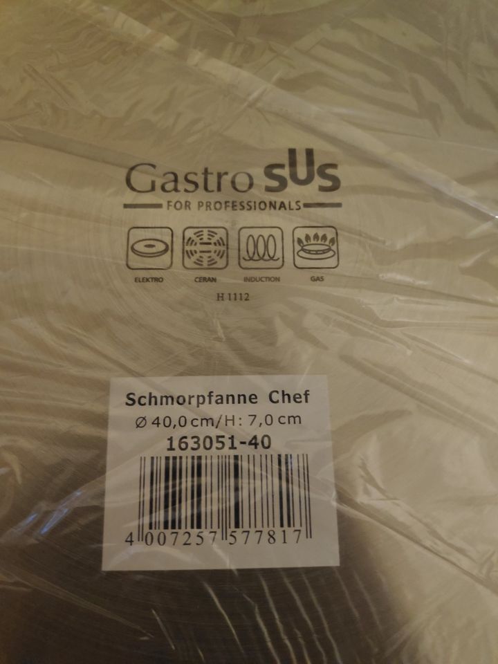 Pfanne, Schmorpfanne Chef Castrosus 40 cm Edelstahl 163051-40 in Diemelstadt