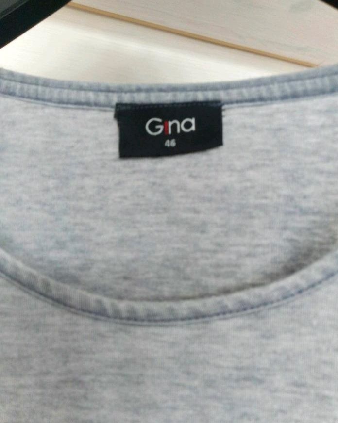 Gina T-shirt Shirt L XL 46 bitte Maße beachten grau blau in Remscheid
