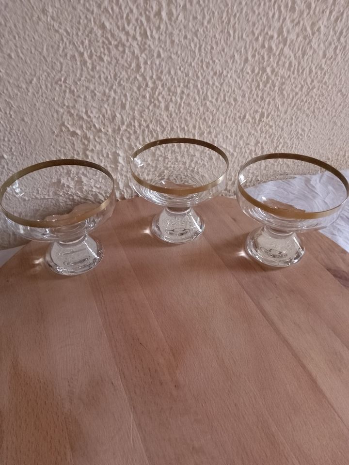 20 verschiedene Gläser der Marke "Ingrid Glas", Vintage, Goldrand in Schwalmtal
