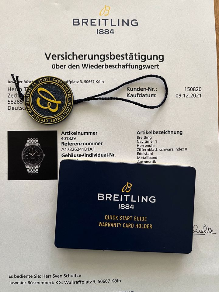Breitling Navitimer 1 Automatic 41  Pilotband A17326 Full Set Top Zustand in Rheine