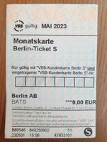 Berlin Ticket S Mai 2023 Monatskarte Monatsticket Berlin - Steglitz Vorschau