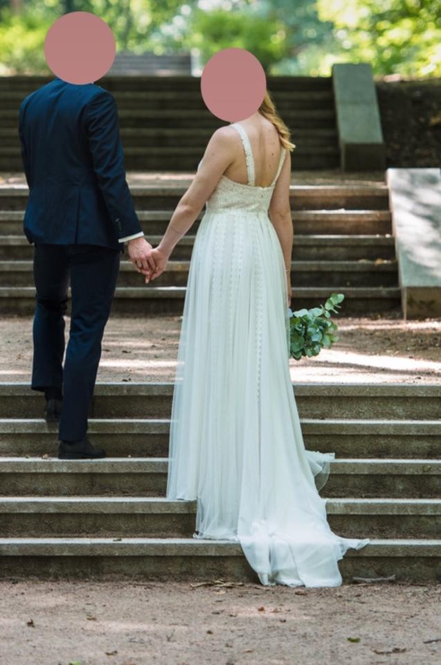 Brautkleid „Darian“ von Pronovias im Boho/Vintage Stil Gr. 40 in Wentorf