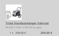 Trixie Hundeanhänger Fahrrad Bayern - Neu Ulm Vorschau