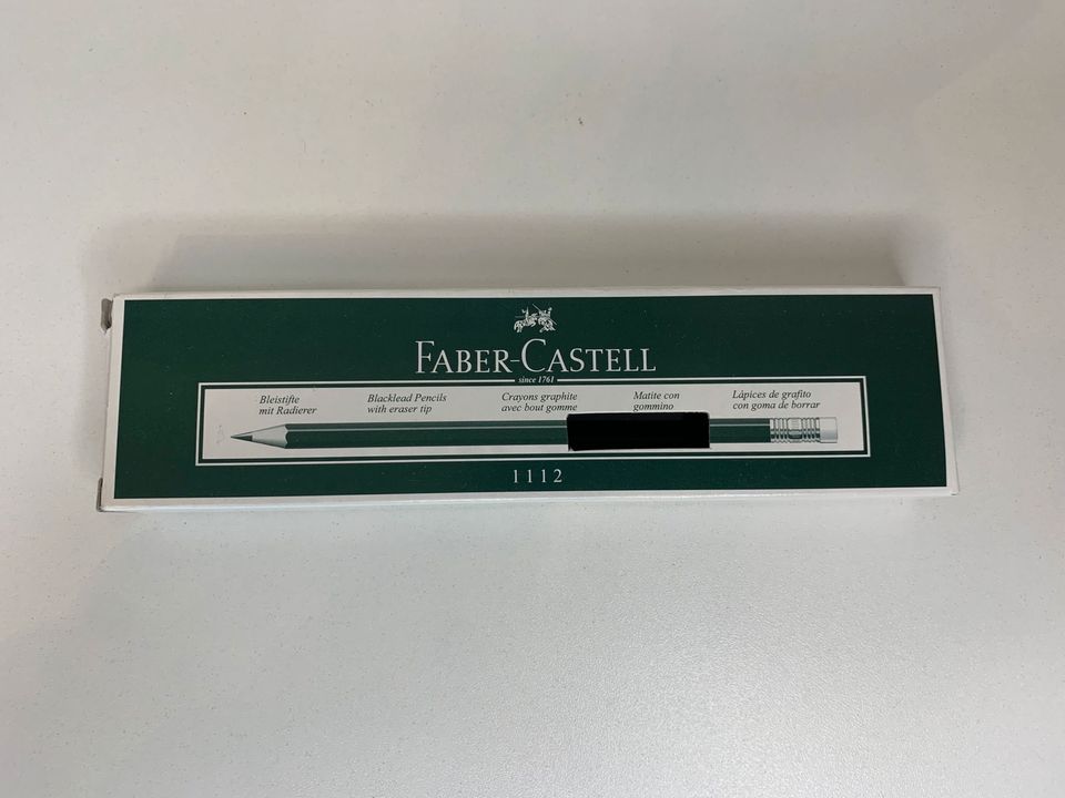 FABER - CASTELL 1112 Bleistifte HB schwarz 8 Stück mit Radierer in Eutin
