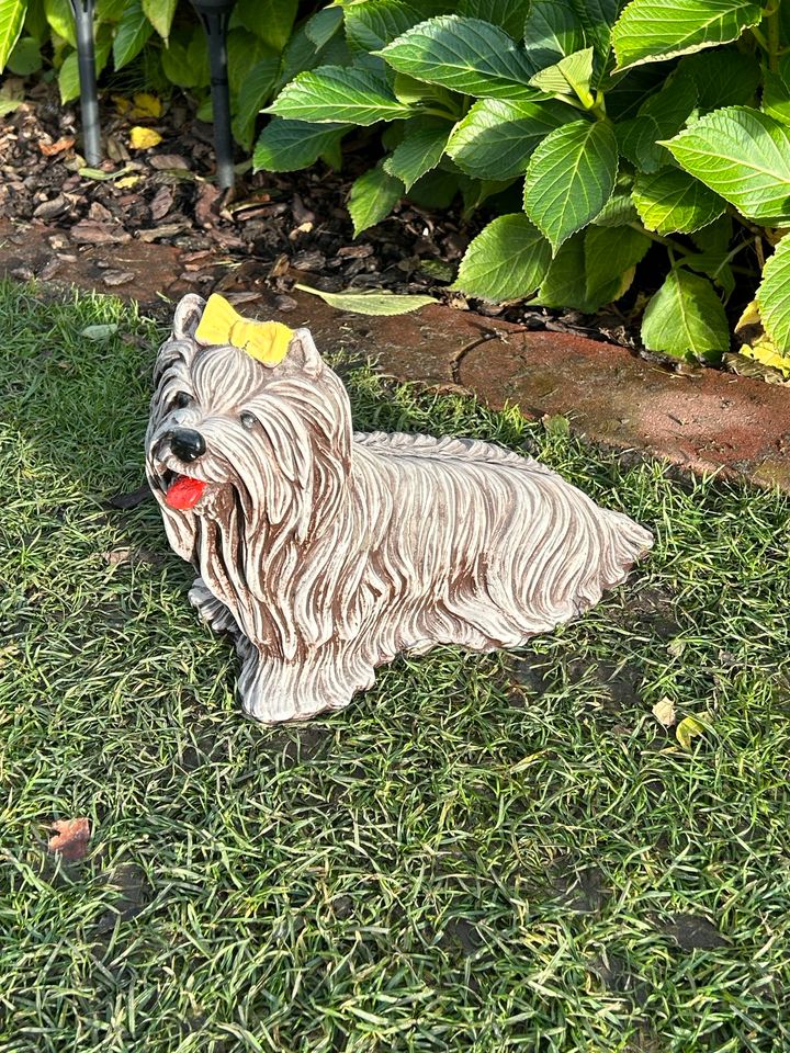 Kostenloser Versand Hund York Terrier Steinfigur Dekoration in Erfde
