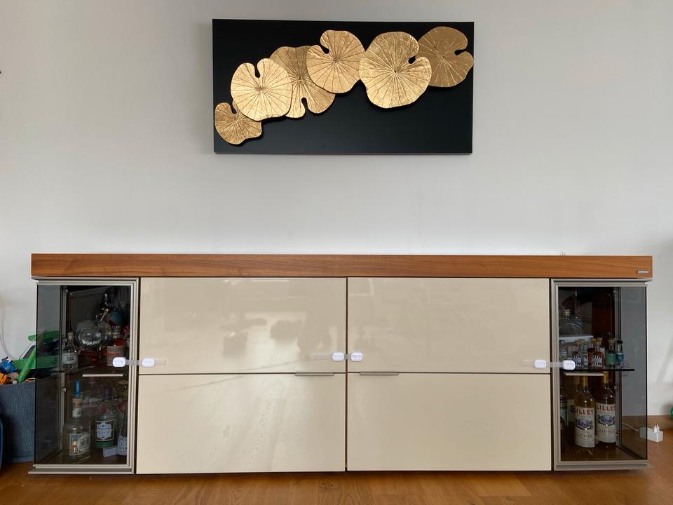Bis 20.5. wg Umzug:Sideboard Holz / Hochglanz Creme von Holtkamp in München