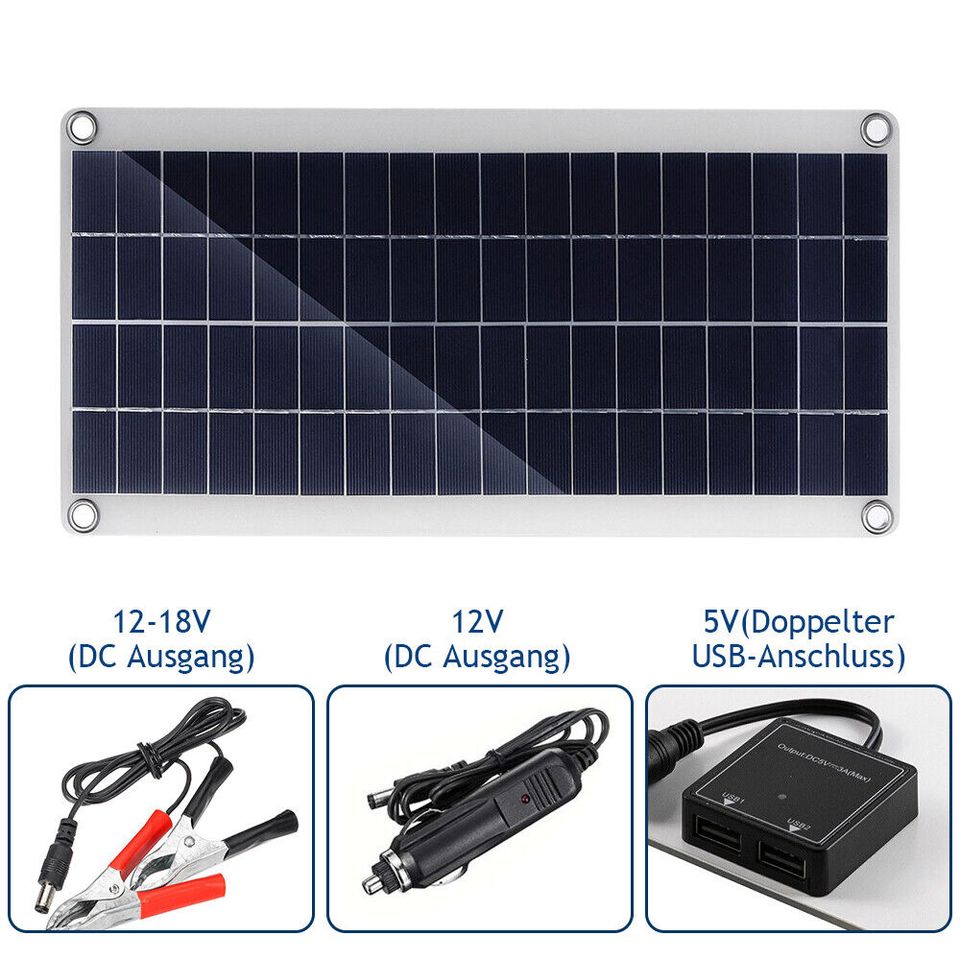 30W Solarpanel Kit Ladegerät Solarmodul Laderegler 300W Solar in Weilburg