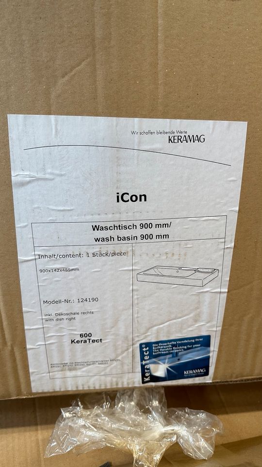 Icon Waschtisch m. Schaleneinsatz 900 mm breit * Keratec* in Hattersheim am Main