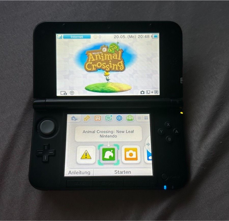 Nintendo 3DS XL in schwarz | + Animal Crossing New Leaf in Belgern