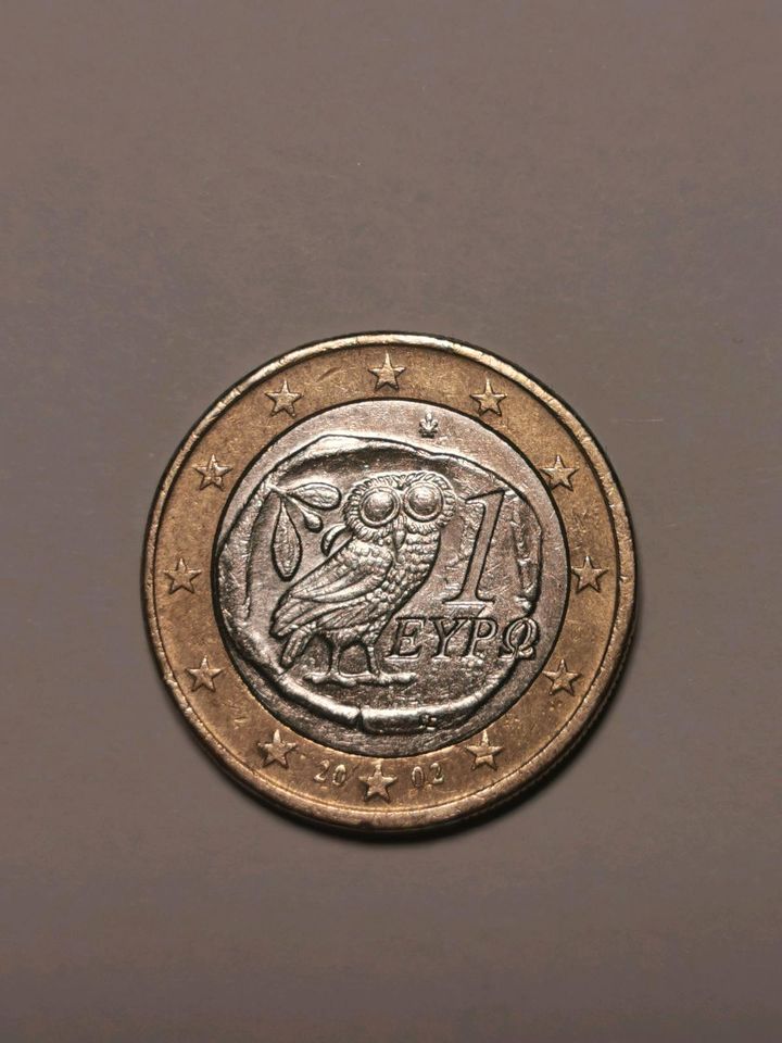 1 Euro Münze Eule / Sammlerstück / Fehlprägung Spiegelei in Augsburg