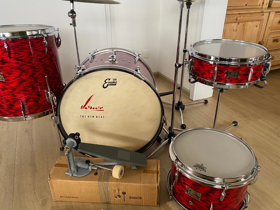 Sonor Teardrop Schlagzeug Red Tiger - in Top Zustand Baujahr 1967 in Kreuztal