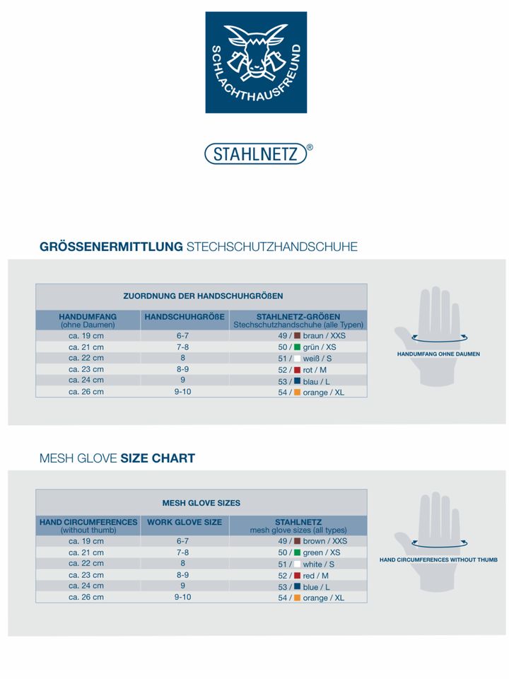 Stechschutzhandschuh Typ STAHLNETZ®️ in Wettenberg