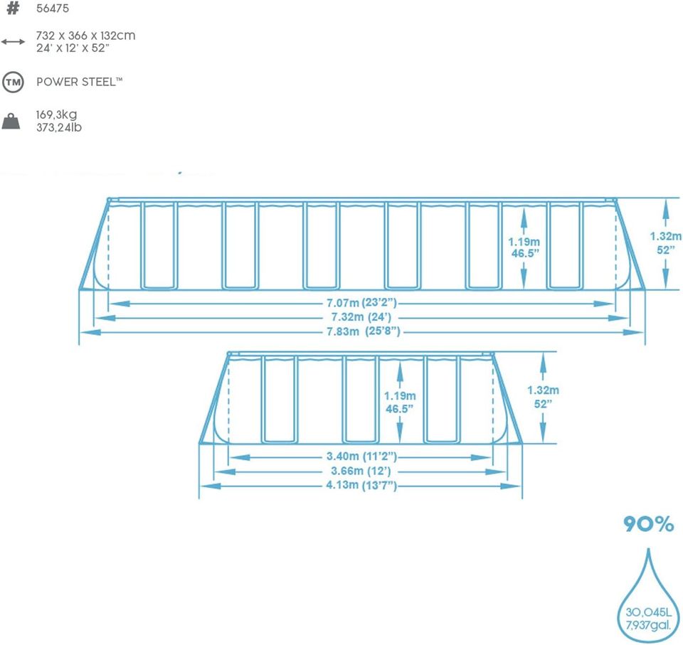 Bestway Steel Frame Pool Set mit Sandfilteranlage 732 x 366 x 132 in Köln