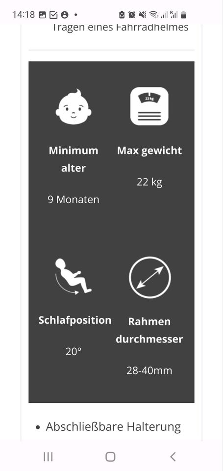 Fahrradsitz von hamax Model Siesta in Erlangen