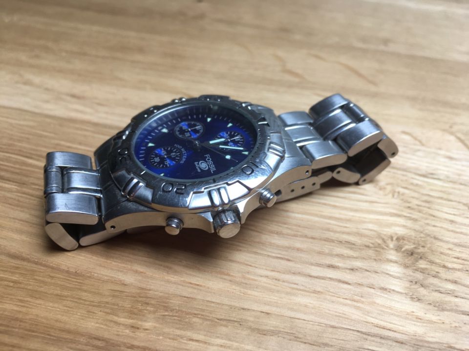 Fossil blue 10ATM Wasserdicht Herren Uhr Herrenuhr blau edelstahl in Dortmund