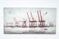 Hamburg Bild „Containerkräne“ | 140x70cm | handgemalt Hamburg-Mitte - Hamburg Rothenburgsort Vorschau