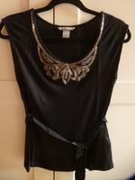 H&M T-Shirt Top schwarz Pailetten XS S 34 36 only Bluse Viskose Rheinland-Pfalz - Guldental Vorschau