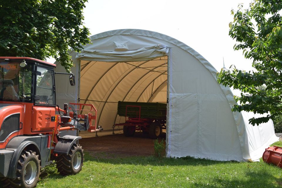 Rundbogenhalle Zelthalle 10x9x4,5m Landwirtschaft Statik 750PVC in Rodeberg