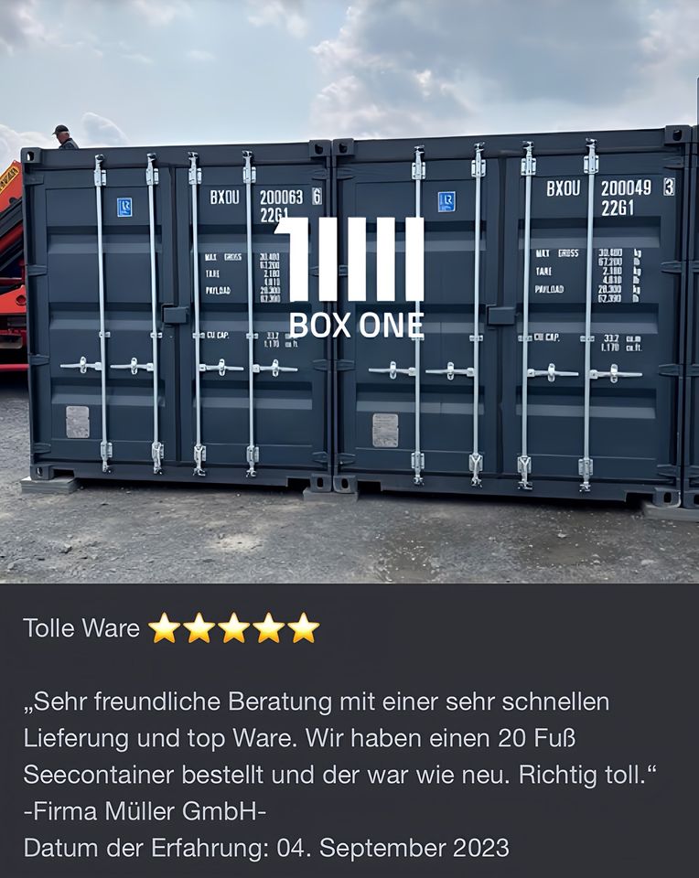 ✅ 20 Fuß Seecontainer | BOX ONE | Container | Lagercontainer | alle Farben in Rostock