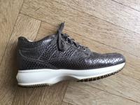 HOGAN SNEAKER Schuhe dunkelgrün anthrazit geprägtes Leder 39 Frankfurt am Main - Sachsenhausen Vorschau