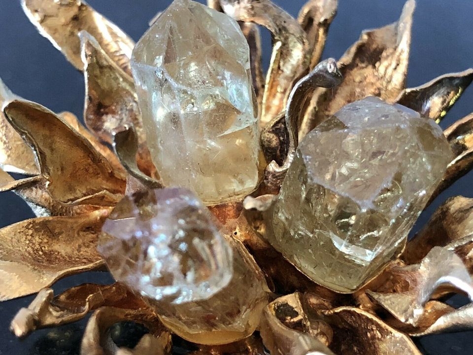 Gold 585 Brosche & Ohrklipser Dörner Vintage Schmuck Bergkristall in Hagen