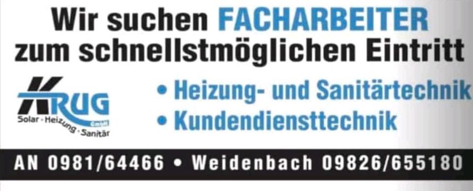 Suchen Heizungsbauer/ Kundendienstmonteur in Weidenbach