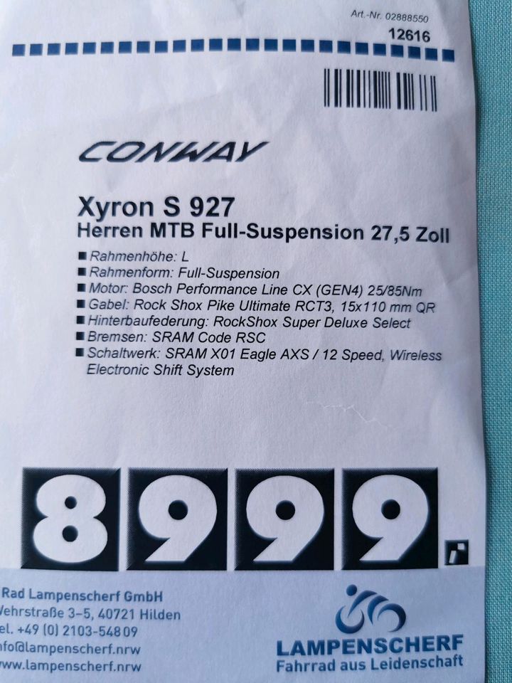 Conway Xyron S 927 Vollcarbon in Rheinstetten