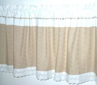 Scheiben Gardine, weiß-beige, Blümchen, Spitze, Handmade Bayern - Traunstein Vorschau